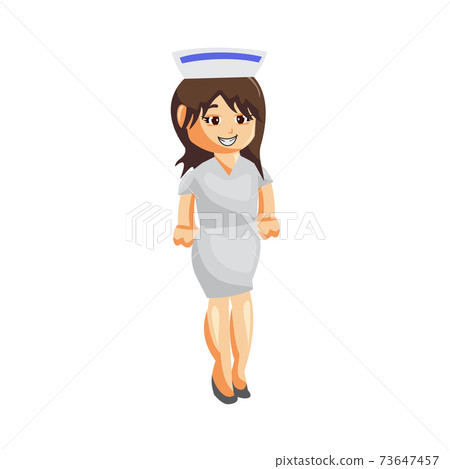 Nurse Woman hospital character clothes healthcare mascot Standing Nurse Woman hospital character clothes healthcare mascot Standing 73647457