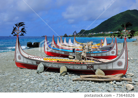 拼板舟,蘭嶼,海岸風景 拼板舟,蘭嶼,海岸風景 73648826