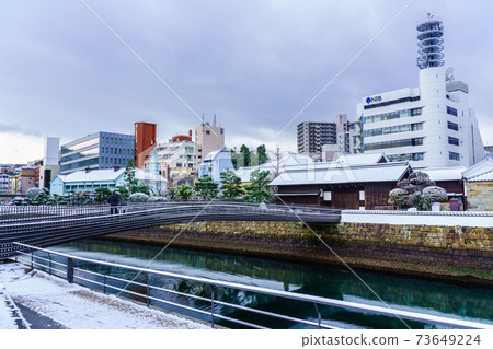 Nagasaki Dejima Omotemonbashi Snowscape [Nagasaki City] 73649224