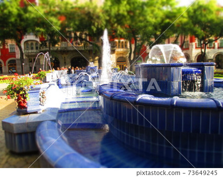 Serbian Subotica blue fountain diorama style 73649245