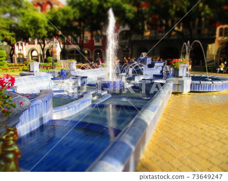 Serbian Subotica blue fountain diorama style Serbian Subotica blue fountain diorama style 73649247