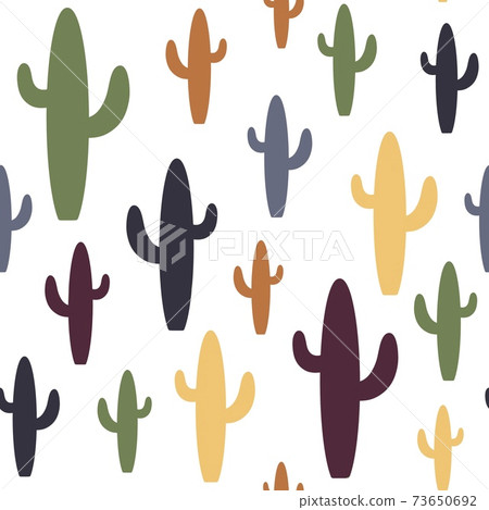 Cute cactus seamless print for textile, texture design. Cute cactus seamless print for textile, texture design. 73650692