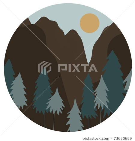 rocky mountains and trees on sunset time. eco travel and hiking concept. rocky mountains and trees on sunset time. eco travel and hiking concept. 73650699