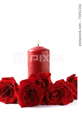 valentine theme, candle and roses valentine theme, candle and roses 73652162