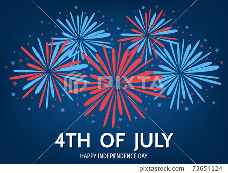 USA happy Independence Day background with fireworks. USA happy Independence Day background with fireworks. 73654124
