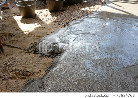 Poured and plaster cement floor before install tiling Poured and plaster cement floor before install tiling 73654768