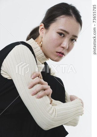 Cool lady studio portrait Cool lady studio portrait 73655785
