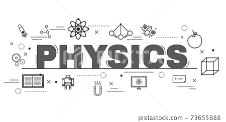 Design Concept Of Word PHYSICS Website Banner. 73655888