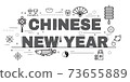 Design Concept Of Word CHINESE NEW YEAR Website Banner. 73655889