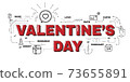 Design Concept Of Word VALENTINE'S DAY Website Banner. 73655891