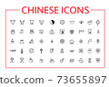Chinese New Year Line Icons Set. 73655897