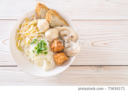 noodles bowl with fish ball noodles bowl with fish ball 73656171