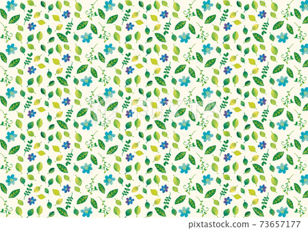 Watercolor style leaf and flower pattern 73657177