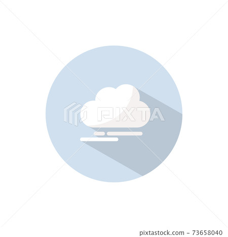 Fog and cloud. Flat icon on a circle. Weather... - Stock Illustration ...
