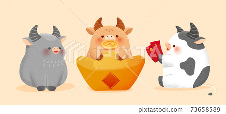 2021 cute cow character set 2021 cute cow character set 73658589
