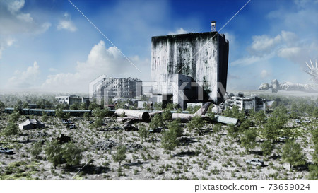 Apocalipse view. Armageddon view. concept. 3d rendering. 73659024