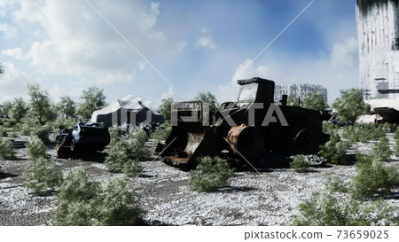 Apocalipse view. Armageddon view. concept. 3d rendering. 73659025