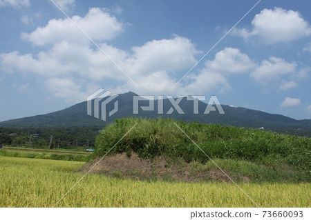 秋天的稻田和筑波山 73660093