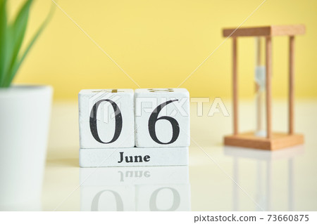 06 sixth june Month Calendar Concept on Wooden Blocks. 73660875