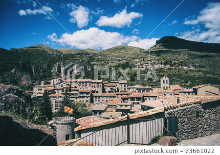 View of a small and rustic town in Catalonia, Spain. View of a small and rustic town in Catalonia, Spain. 73661022