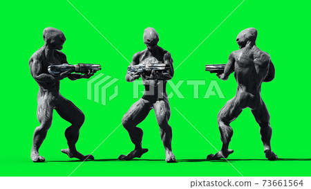 Scary monster isolate on green screen. 3d rendering. Scary monster isolate on green screen. 3d rendering. 73661564
