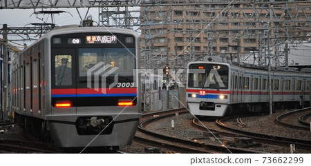 Keisei Electric Railway 3000 series 3700 series passing each other Keisei Electric Railway 3000 series 3700 series passing each other 73662299