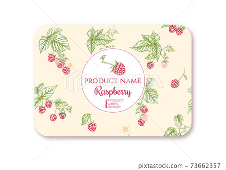 Raspberry. Ripe berries on branch. Template for product label Raspberry. Ripe berries on branch. Template for product label 73662357