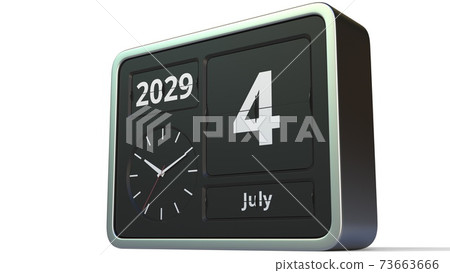 July 4, 2029 date on the flip clock calendar,... - Stock Illustration  [73663666] - PIXTA