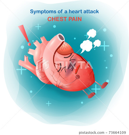 Human heart anatomy. Coronary artery, Internal organ concept. Vector modern style cartoon character. White and blue background for web and medical apps. Vector illustration. Human heart anatomy. Coronary artery, Internal organ concept. Vector modern style cartoon character. White and blue background for web and medical apps. Vector illustration. 73664109