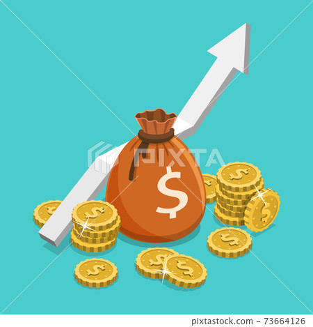 Income growth flat isometric vector concept. 73664126