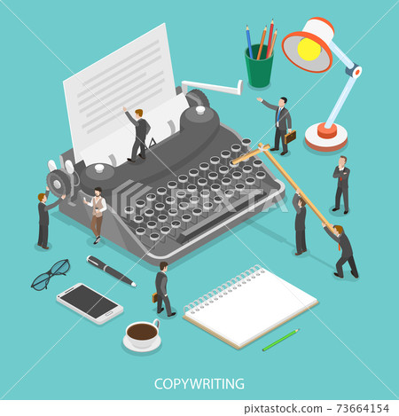 Copywriting flat isometric vector concept. Copywriting flat isometric vector concept. 73664154