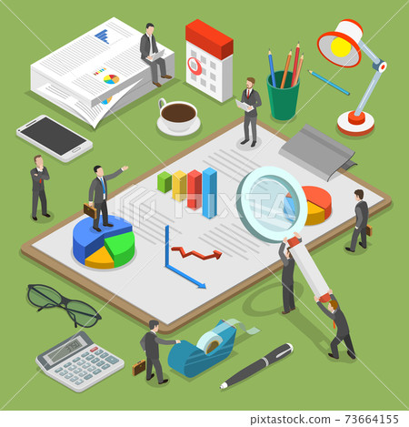 Financial audit flat isometric vector concept. Financial audit flat isometric vector concept. 73664155