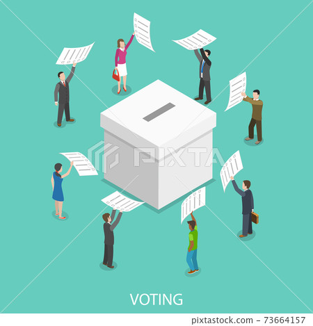 Voting flat isometric vector concept. - Stock Illustration [73664157 ...
