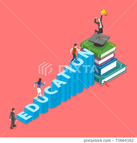 Education flat isometric vector concept. - Stock Illustration [73664162 ...