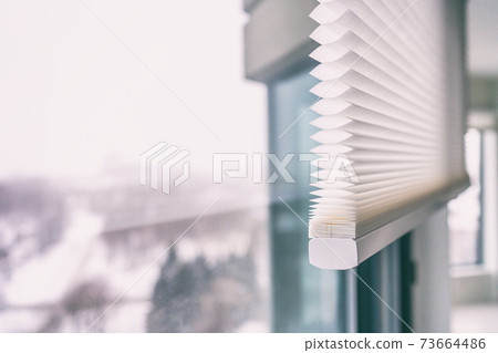 Home blinds - cordless cellular honeycomb pleated shade modern shades on apartment windows. Automated curtains blind Home blinds - cordless cellular honeycomb pleated shade modern shades on apartment windows. Automated curtains blind 73664486