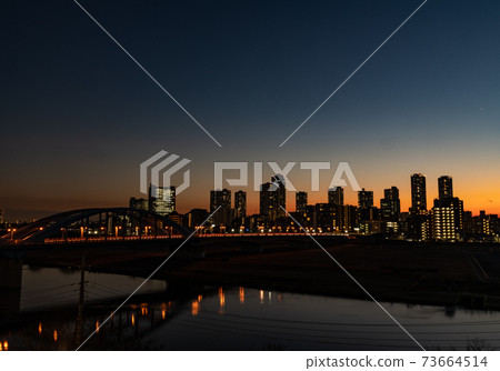 夜景：武藏小杉，丸子橋 73664514