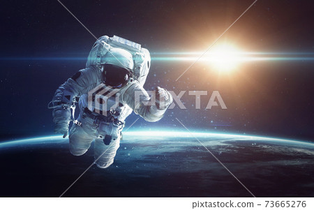 Blue planet Earth. Illustration of homeworld, ecology and science. Elements furnished by NASA 73665276