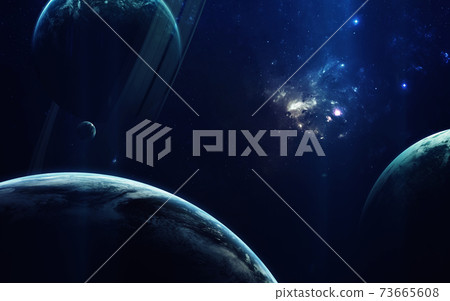 Cosmic art, science fiction wallpaper. Beauty of deep space. Billions of galaxies in the universe. Elements of this image furnished by NASA Cosmic art, science fiction wallpaper. Beauty of deep space. Billions of galaxies in the universe. Elements of this image furnished by NASA 73665608