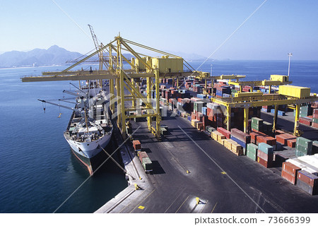 Ship Docking at Cargo Terminal 73666399