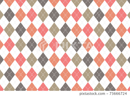 [Background material] Argyle plaid 22 4 colors (orange & gray & coral pink & greige) 73666724