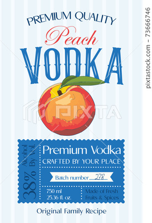 Family Recipe Peach Vodka Alcohol Label Stock Illustration