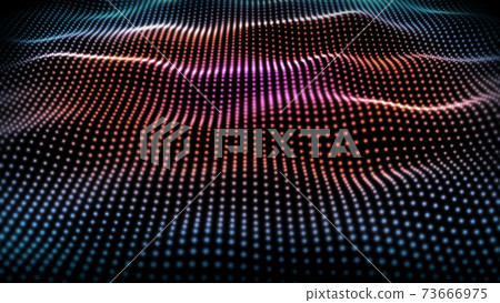 Abstract image CG image of wavy dots Abstract image CG image of wavy dots 73666975
