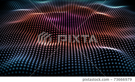 Abstract image CG image of wavy dots 73666979