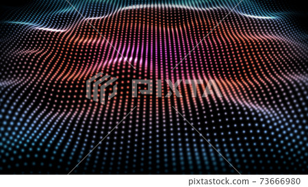 Abstract image CG image of wavy dots 73666980