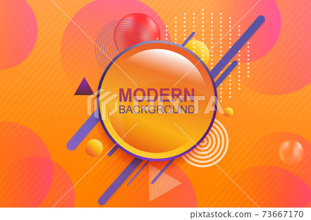 Orange Blue Geometry Shape Abstract Background Stock Vector