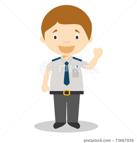 Cute cartoon vector illustration of a bus driver - Stock Illustration  [73667856] - PIXTA