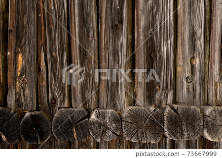 Wooden log cabin or felling texture or background 73667999