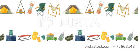 Continuous line pattern of camping equipment 73668148