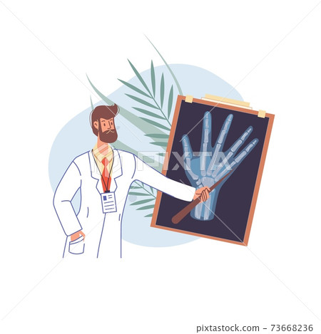 Flat cartoon doctor character vector illustration concept 73668236