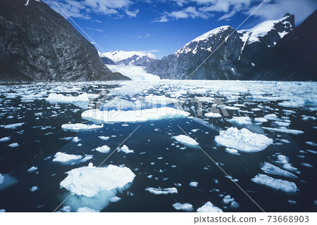 Snowfield in Mountain Valley 73668903